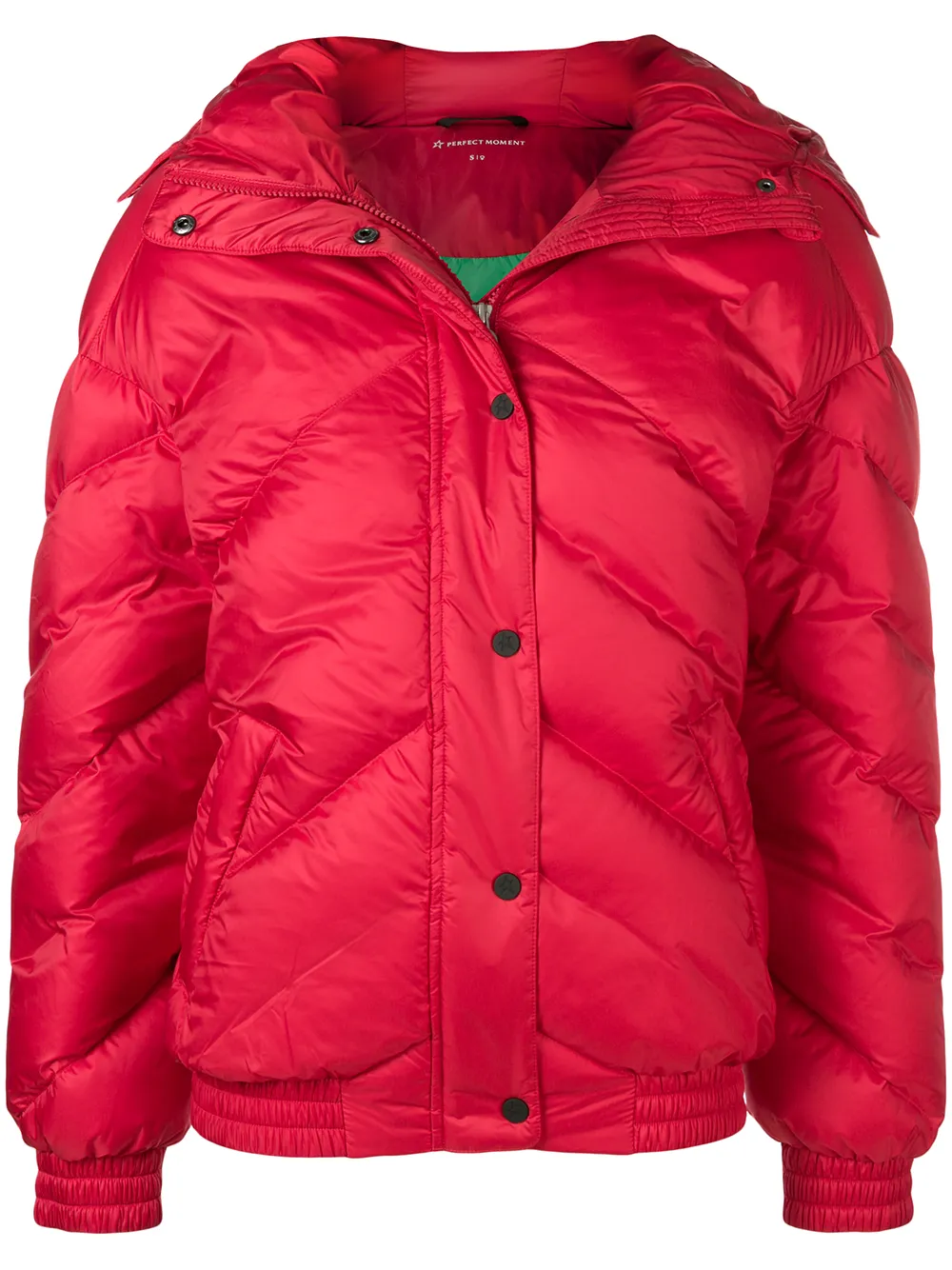 red oversized puffer jacket