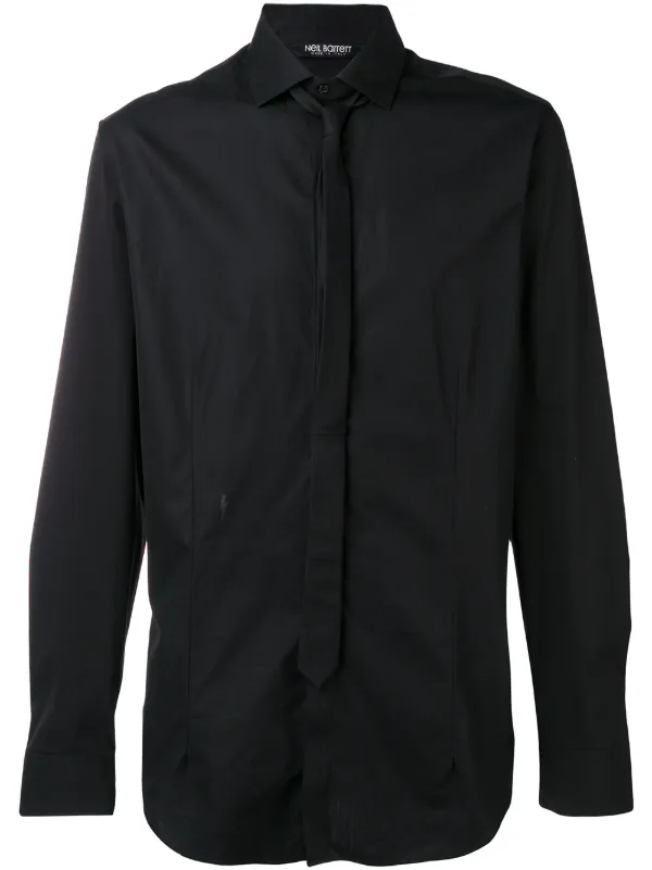 neil barrett dress shirt Neil Barrett Thunderbolt-print Cotton Men Shirt