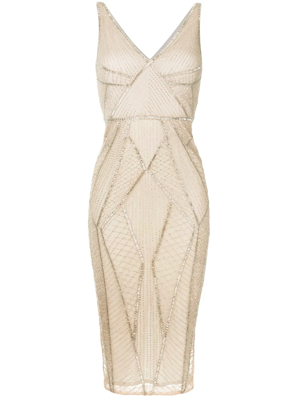 Rachel Gilbert beaded midi dress - ニュートラル Rachel Gilbert beaded midi dress - ニュートラル