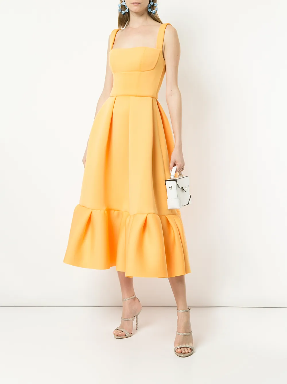 Rachel Gilbert ruffled midi dress - Geel
