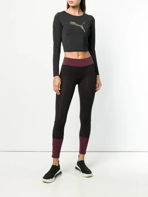 PUMA PUMA AMBITION MESH LEGGINGS - BLACK