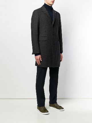 check pattern midi coat展示图