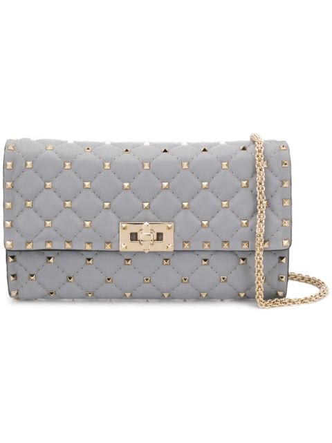 VALENTINO GARAVANI VALENTINO VALENTINO GARAVANI ROCKSTUD SPIKE CROSSBODY BAG - GREY