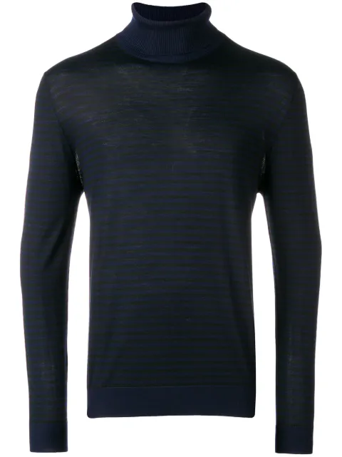 Eleventy striped turtleneck pullover