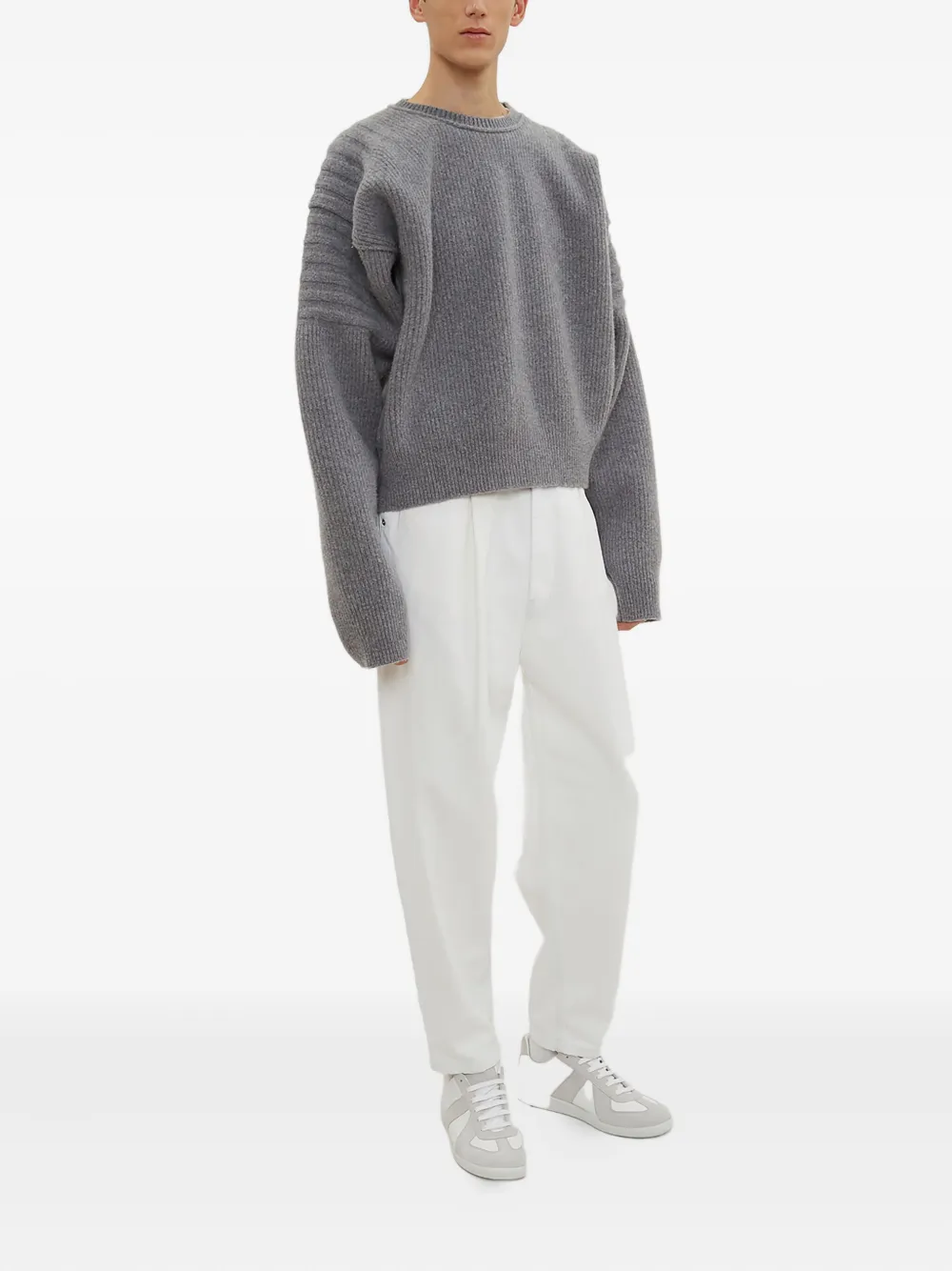 Hed Mayner drop-crotch corduroy trousers - Wit