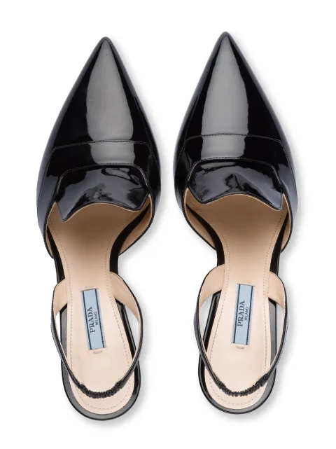 PRADA PRADA SLINGBACK-PUMPS MIT SPITZER KAPPE - SCHWARZ