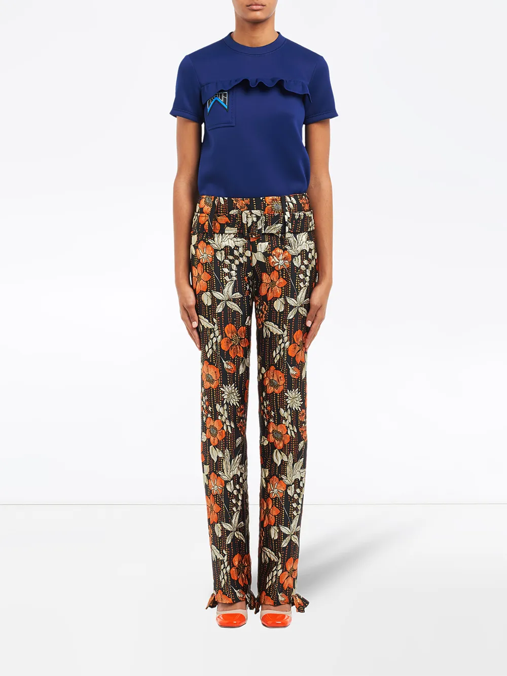 Image 2 of Prada cloqué slim trousers