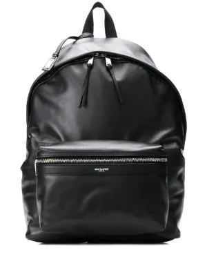 Saint Laurent Navy Blue/Black Leather and Canvas Classic Backpack