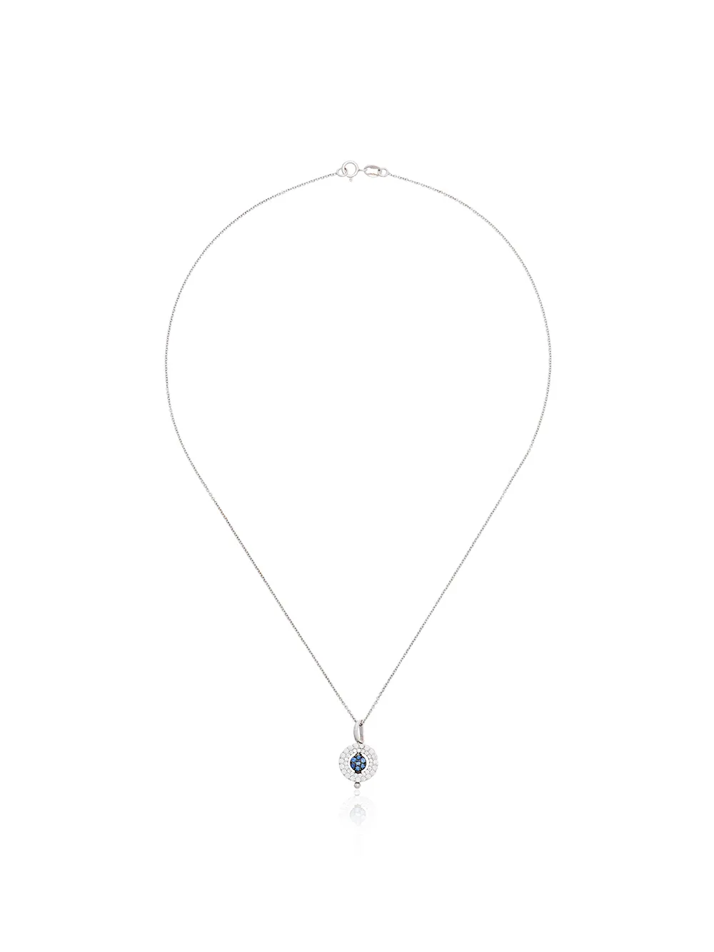 Image 1 of Luis Miguel Howard reverso mini rounded pendant sapphire 18K white gold necklace