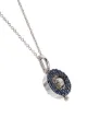 Luis Miguel Howard reverso mini rounded pendant sapphire 18K white gold necklace