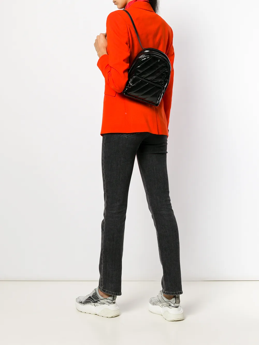  Stella Mccartney Rucksack In Lackleder Optik   Schwarz 