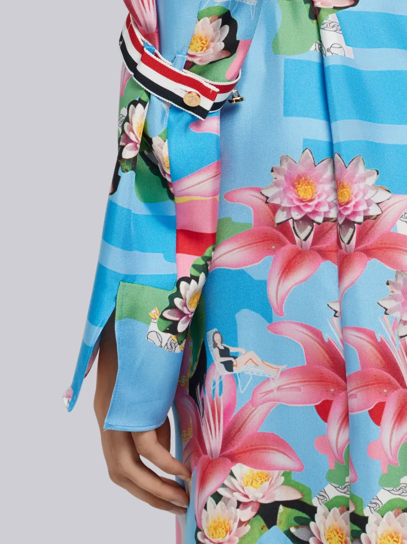 Lounging Floral Silk Slip Dress Thom Browne Official