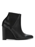 Studio Chofakian leather wedge boots - Black