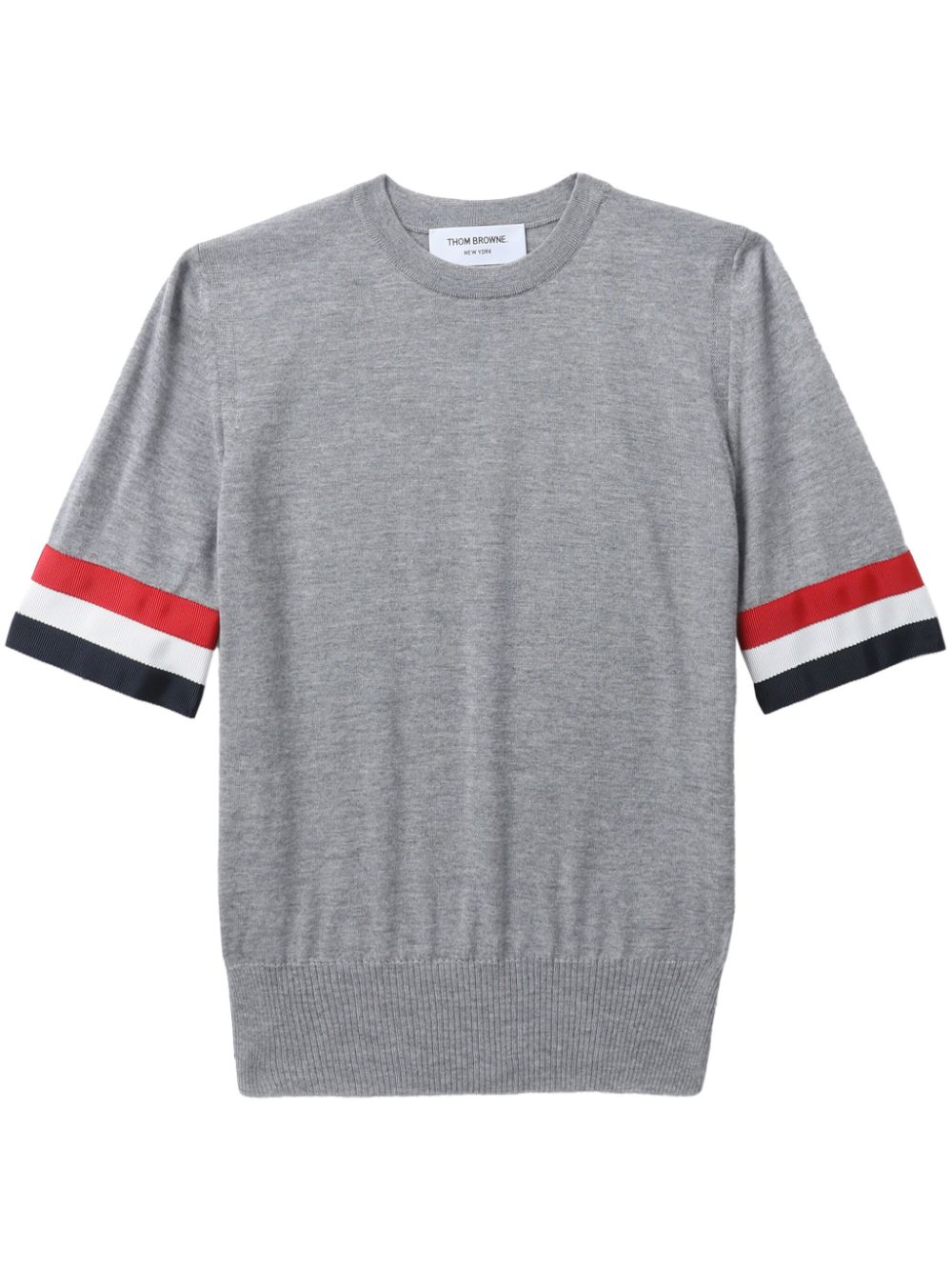 Thom Browne RWB stripe crew-neck merino top - Grey