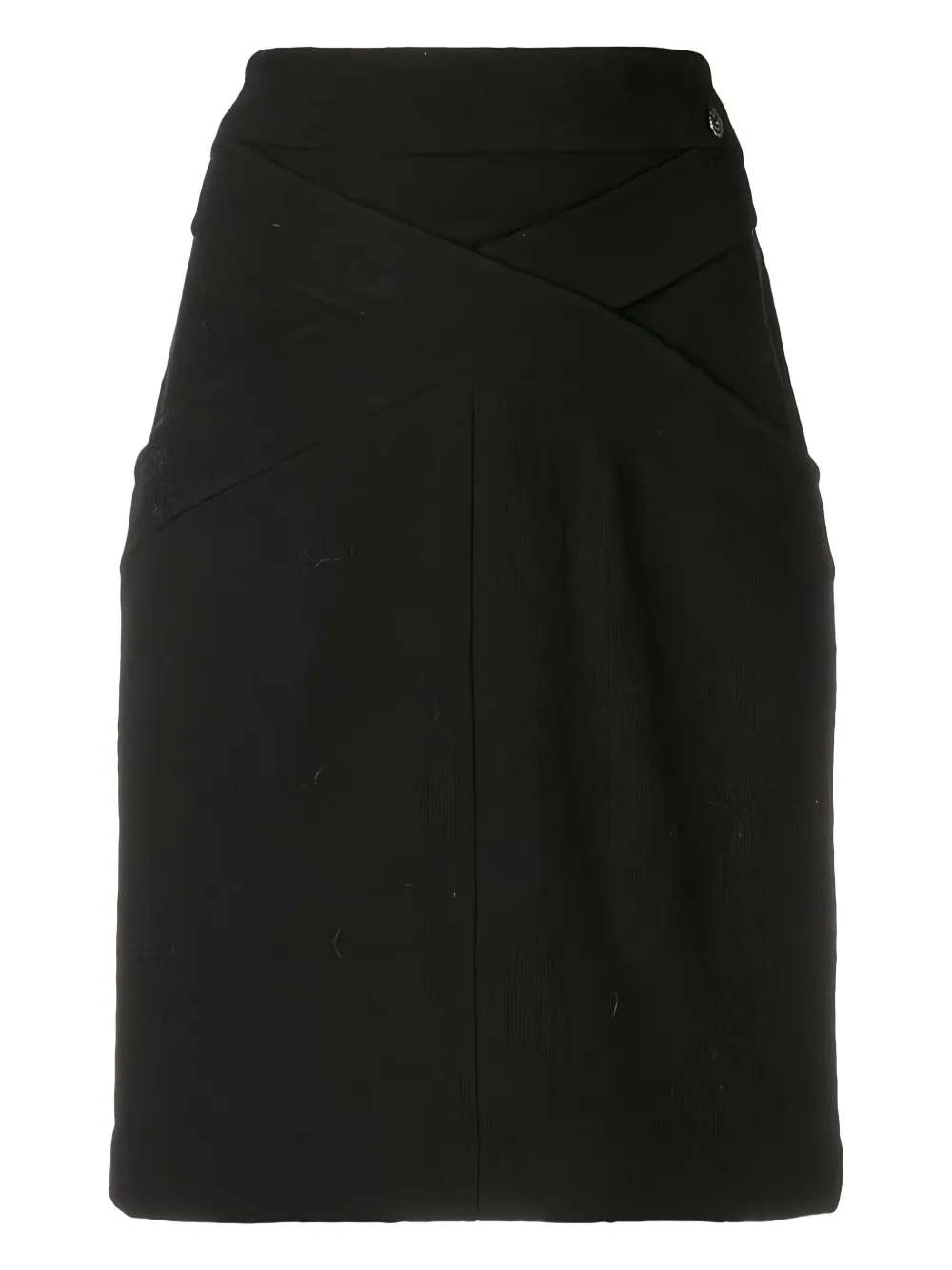 CHANEL Pre-Owned crisscross detail fitted skirt | Black | Image 1