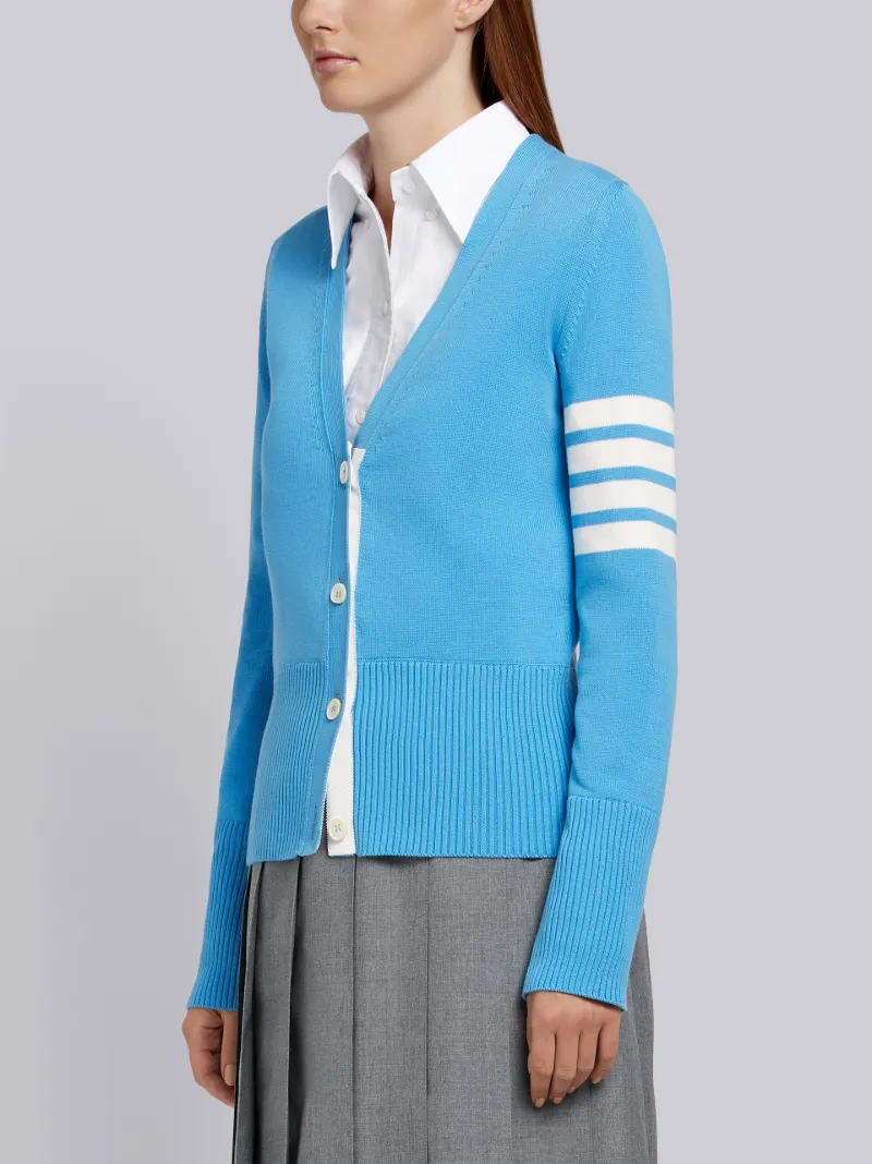4-Bar Whale Icon Intarsia Cardigan 