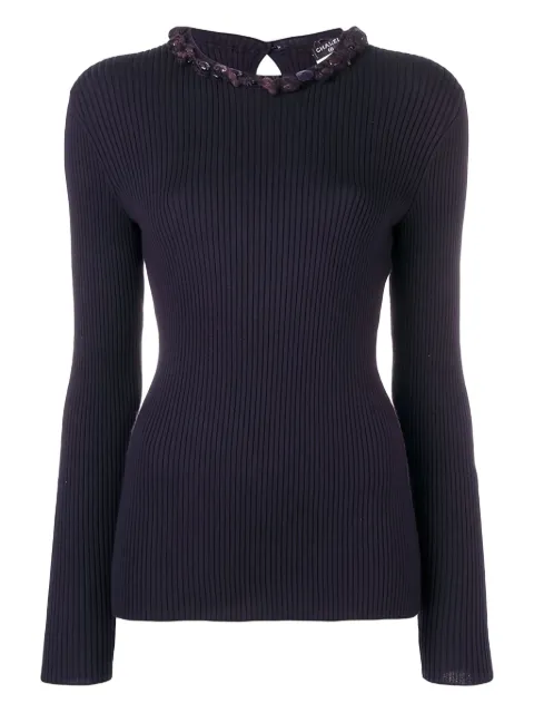 CHANEL Pre-Owned gemstone-embellished sweater