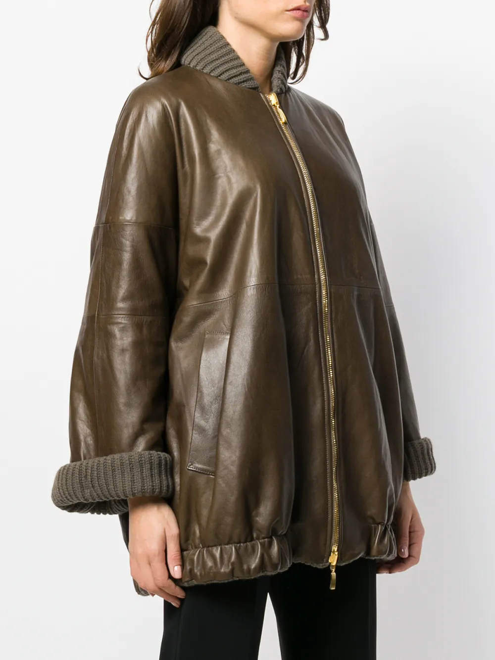 Alberta Ferretti oversized bomber jacket Bruin