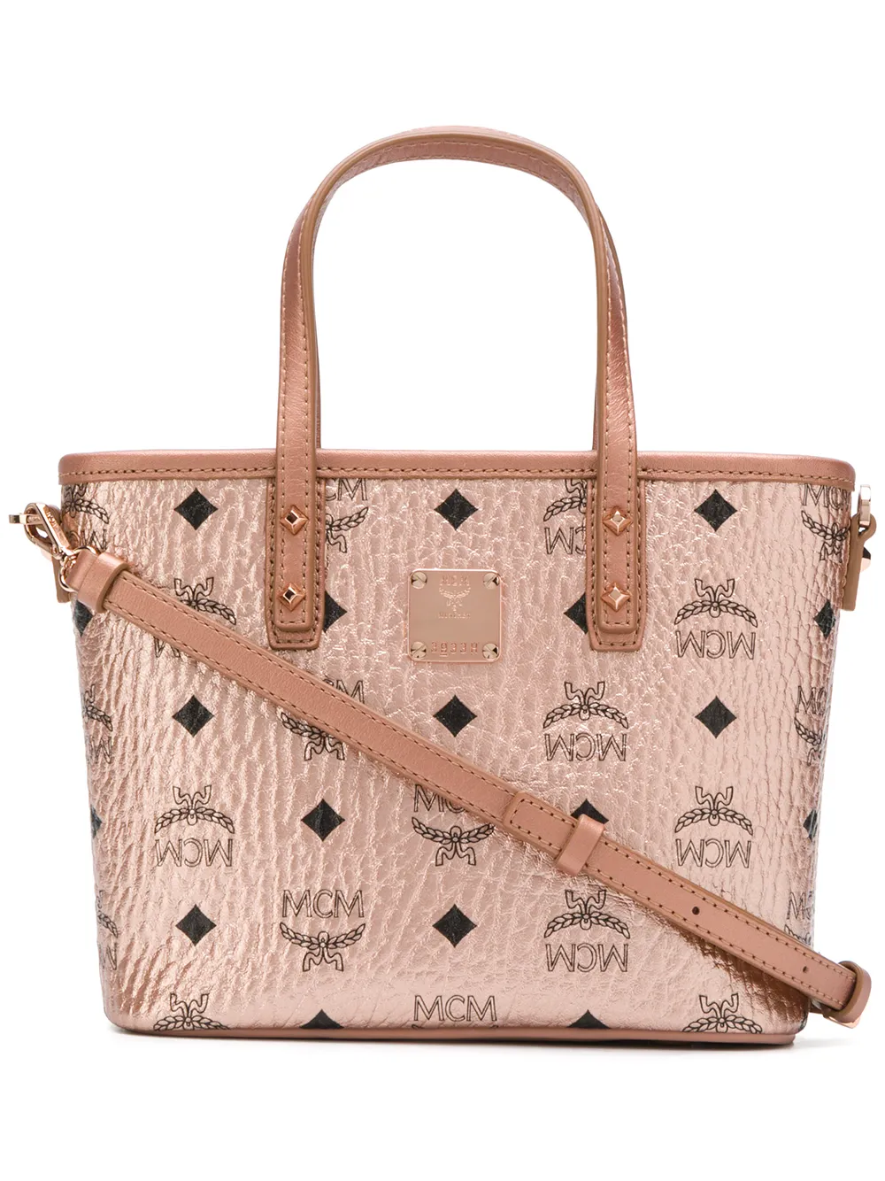 metallic mcm tote
