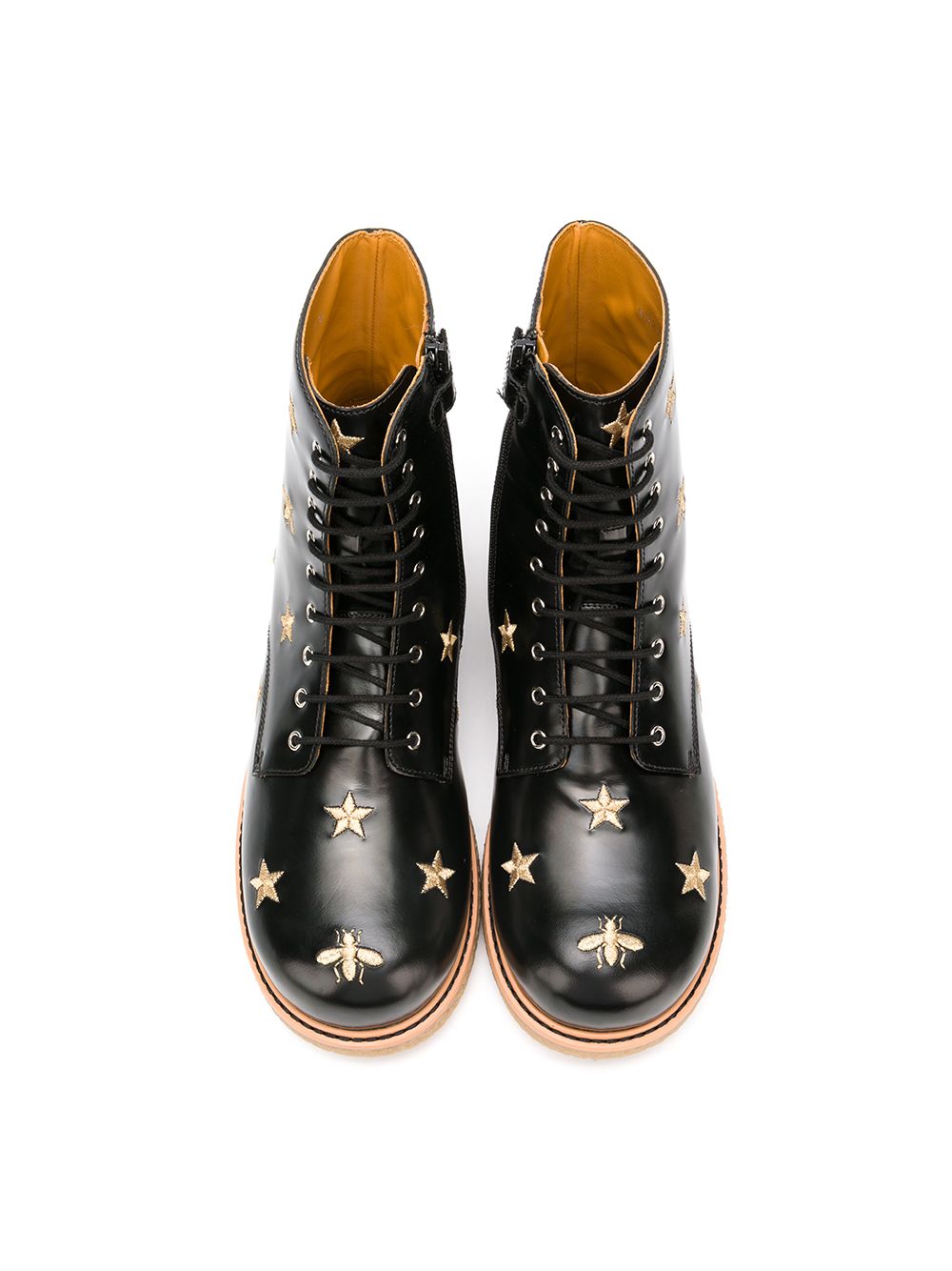 фото Gucci kids ботинки с вышивкой пчел и звезд