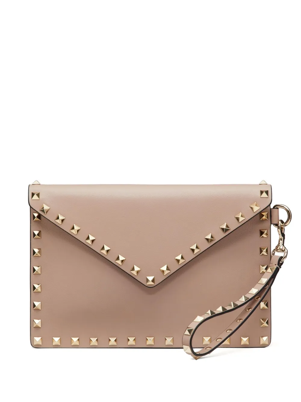 美品 VALENTINO ヴァレンティノ ROCKSTUD Clutch Valentino Garavani Rockstud Leather Clutch Bag | Pink | FARFETCH