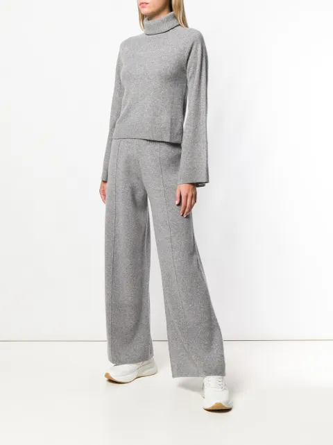 Pringle Of Scotland Knitted Flared Trousers - Grey In Grey