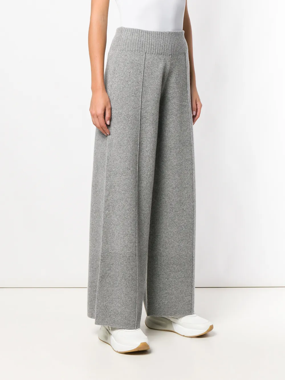 Pringle of Scotland knitted flared trousers Grijs