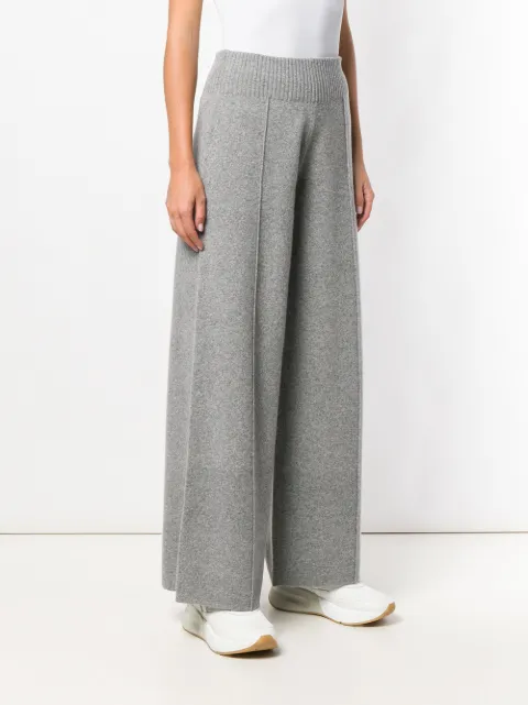 Pringle Of Scotland Knitted Flared Trousers - Grey In Grey