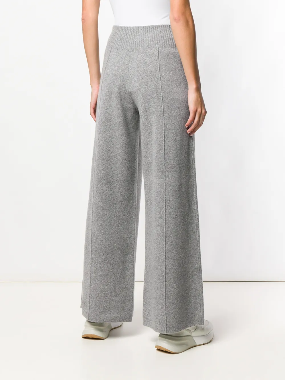 Pringle of Scotland knitted flared trousers Grijs