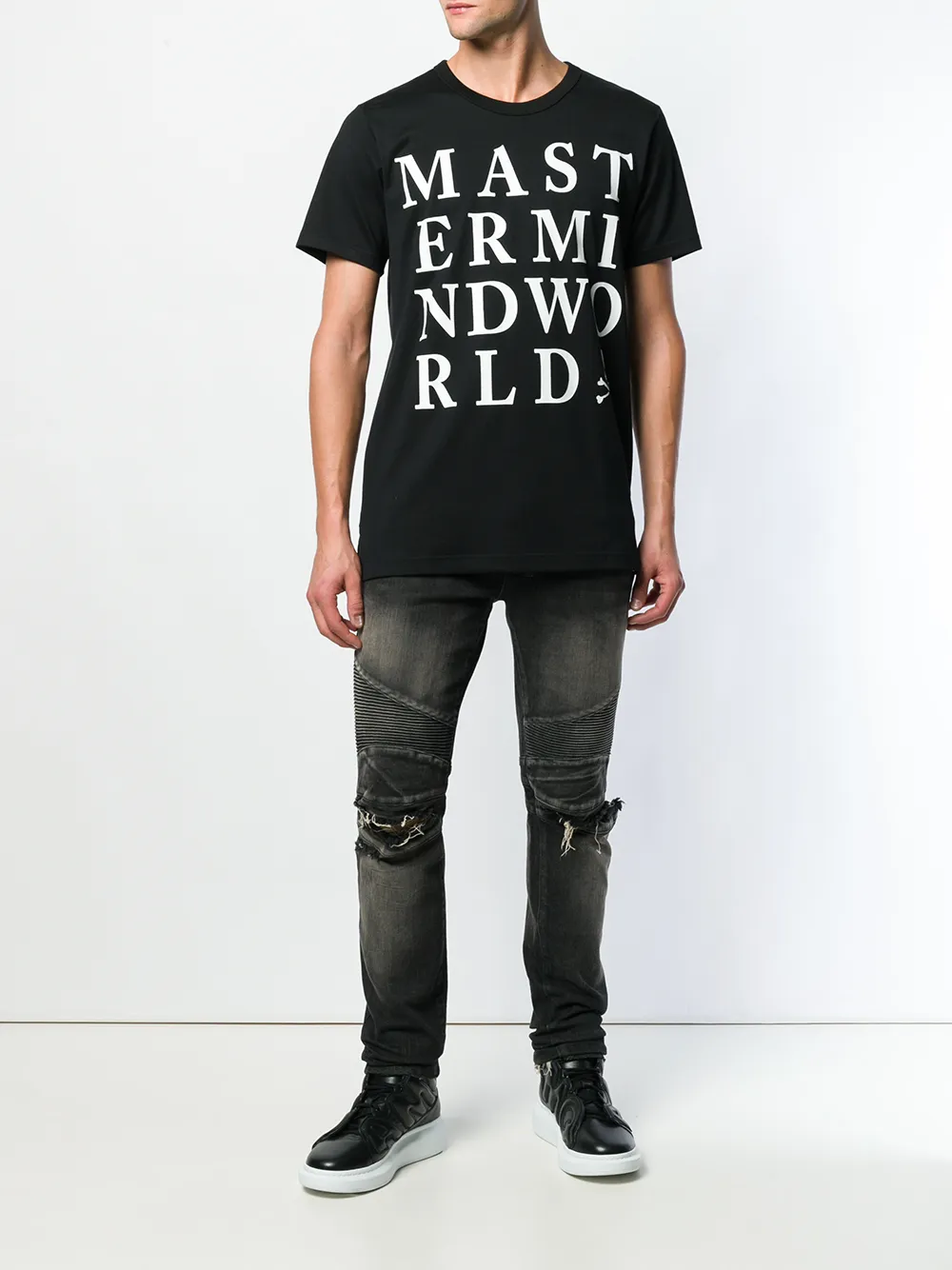 Mastermind World logo patch T-shirt - Zwart