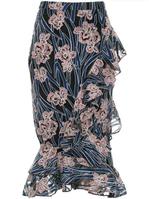 Rachel Gilbert embroidered ruffle skirt