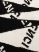 Balenciaga black and white logo intarsia wool blend scarf
