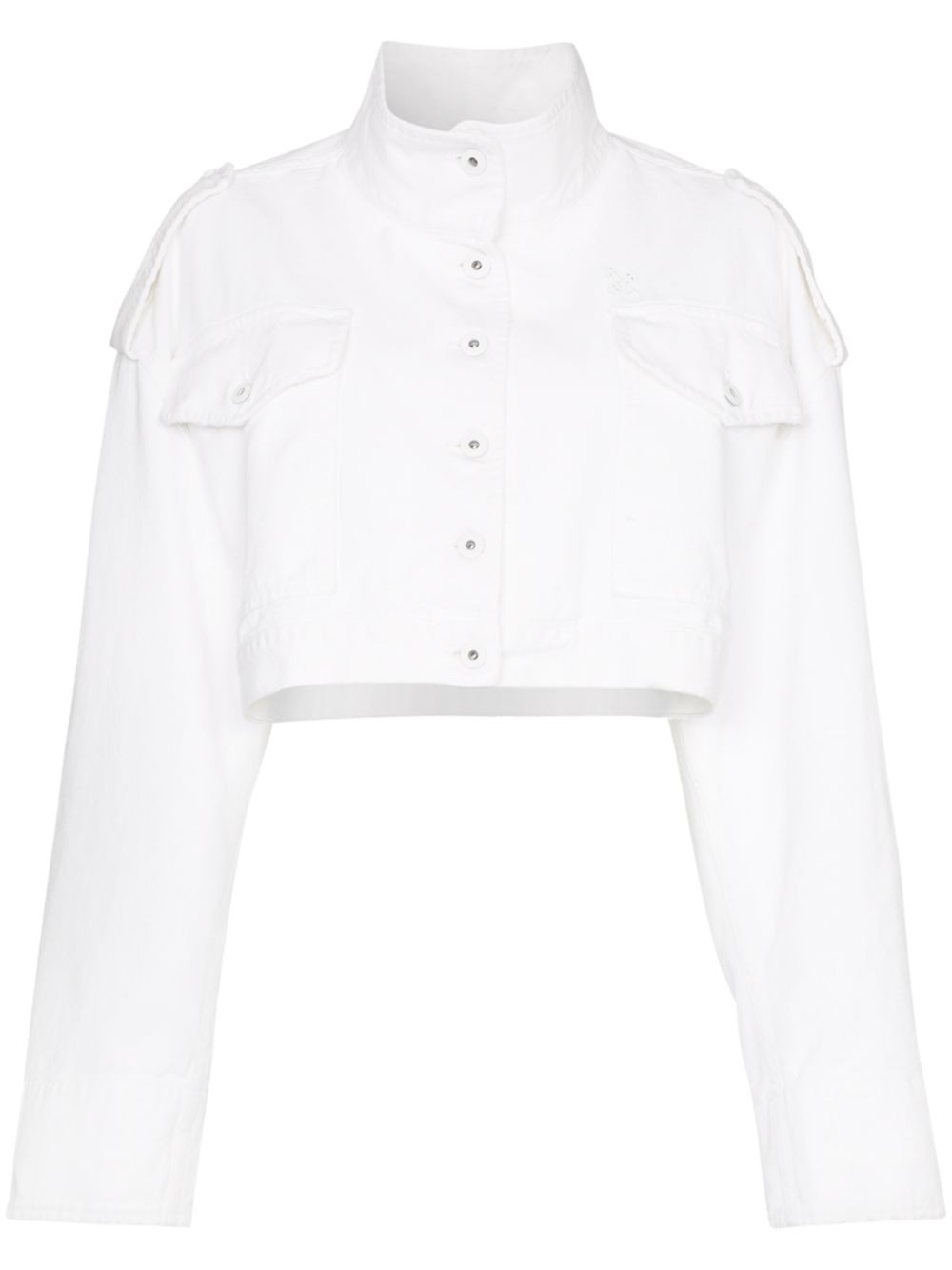 фото Off-White укороченная джинсовая куртка с контрастным логотипом