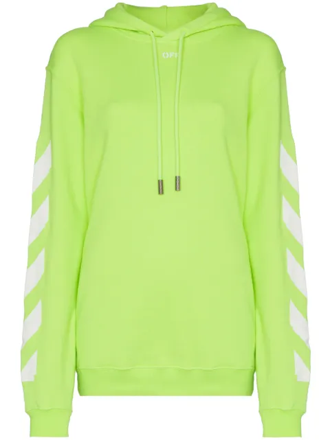 Off-White Diagonal stripe-print cotton hoodie