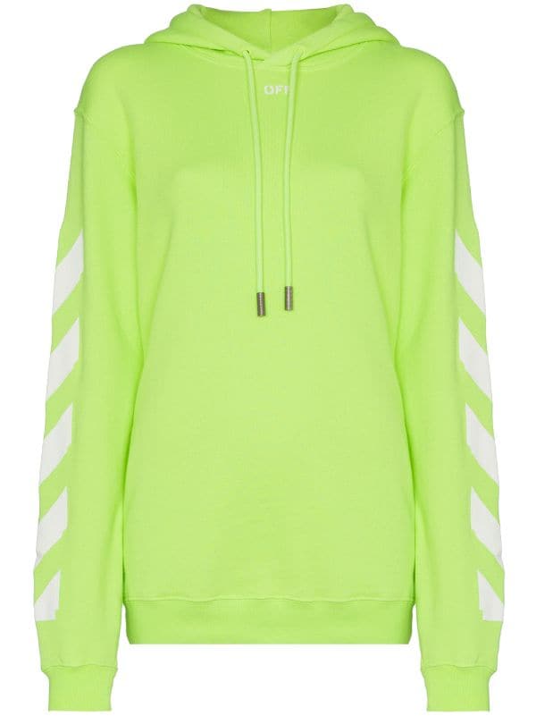 off white neon green hoodie