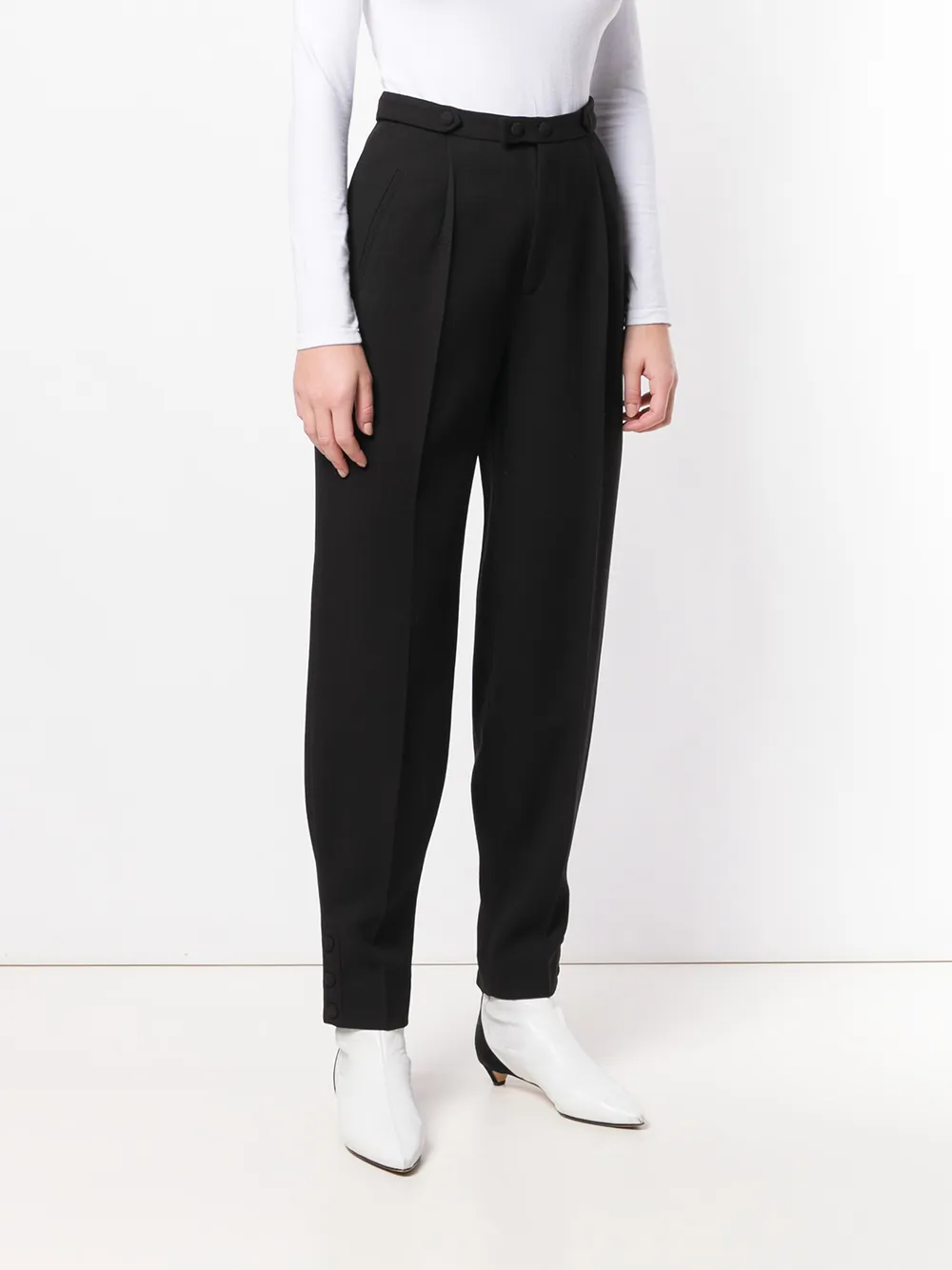  Givenchy Tailored Button Detailed Trousers - Black 