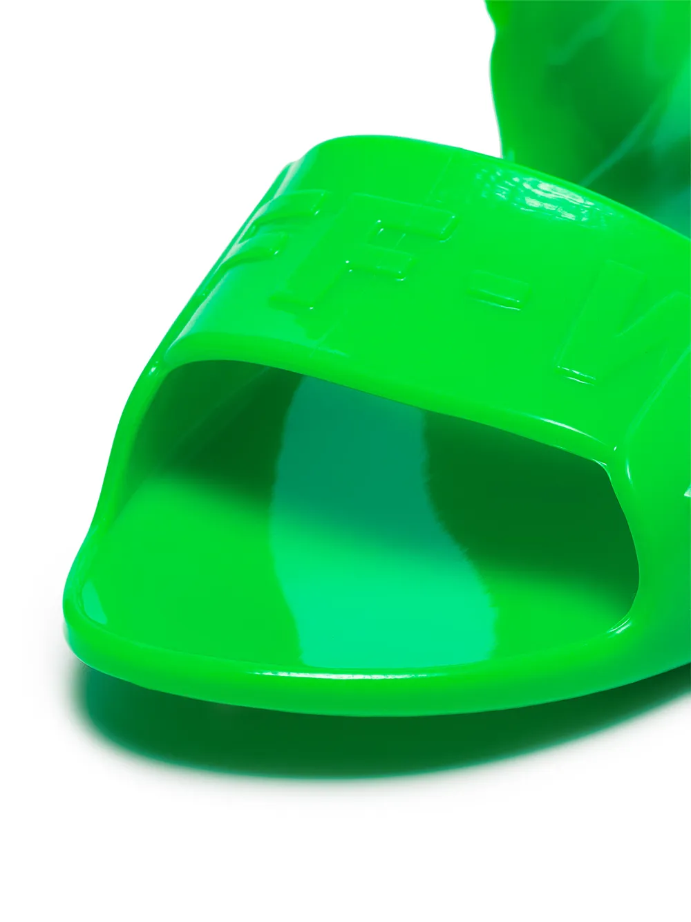 off white jelly sandals green