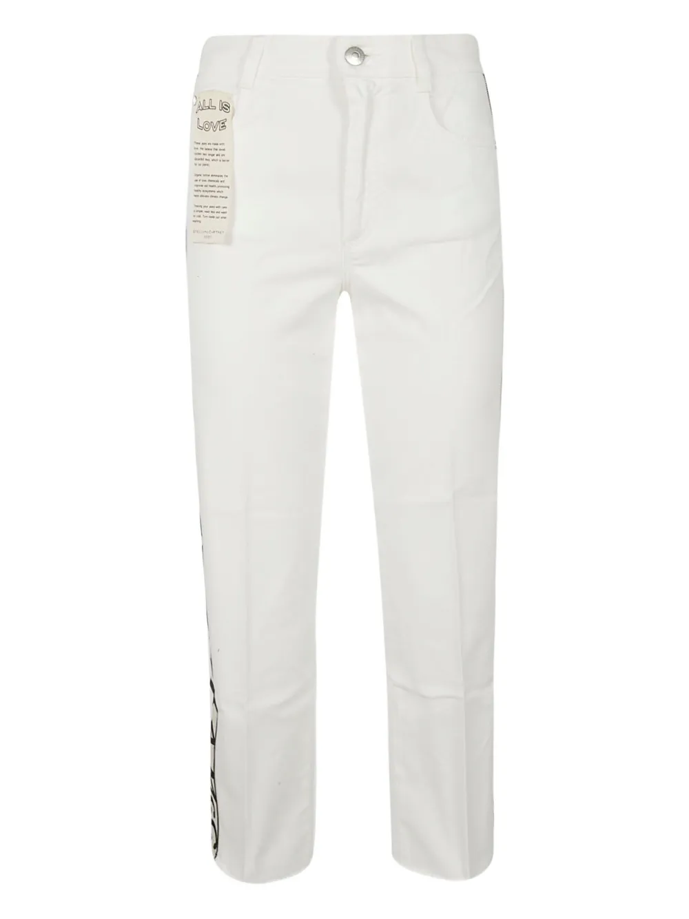 Stella McCartney Cropped-Jeans mit Logo - Weiß
