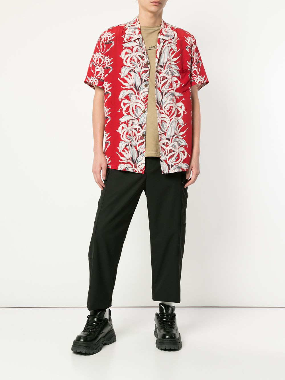 Fake Alpha Vintage Hawaiiaans overhemd - Rood