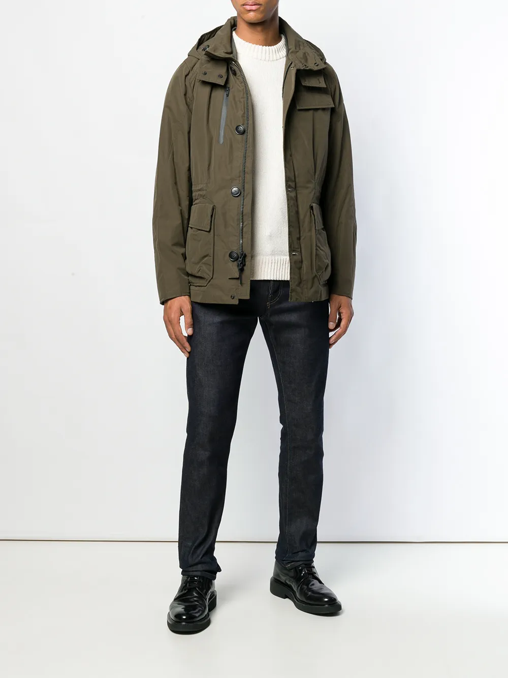 Woolrich hooded down jacket Groen