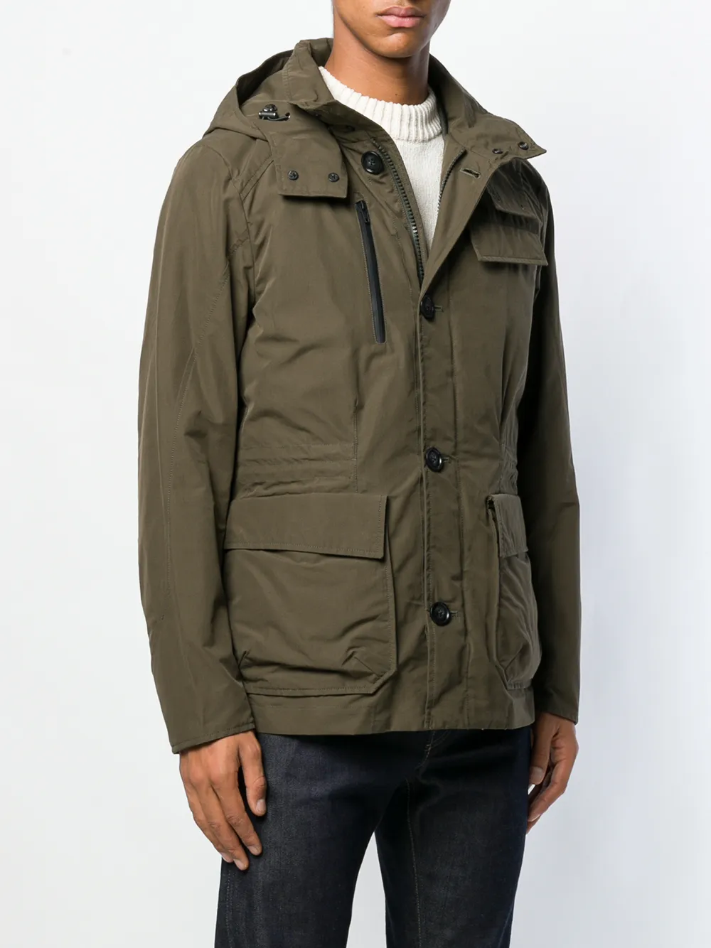 Woolrich hooded down jacket Groen