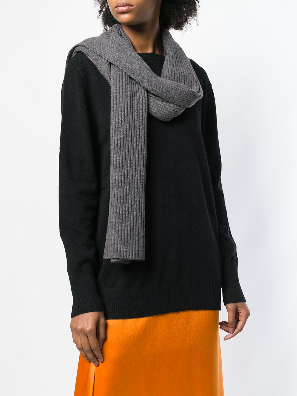 Cashmere In Love Geribbelde sjaal - Grijs