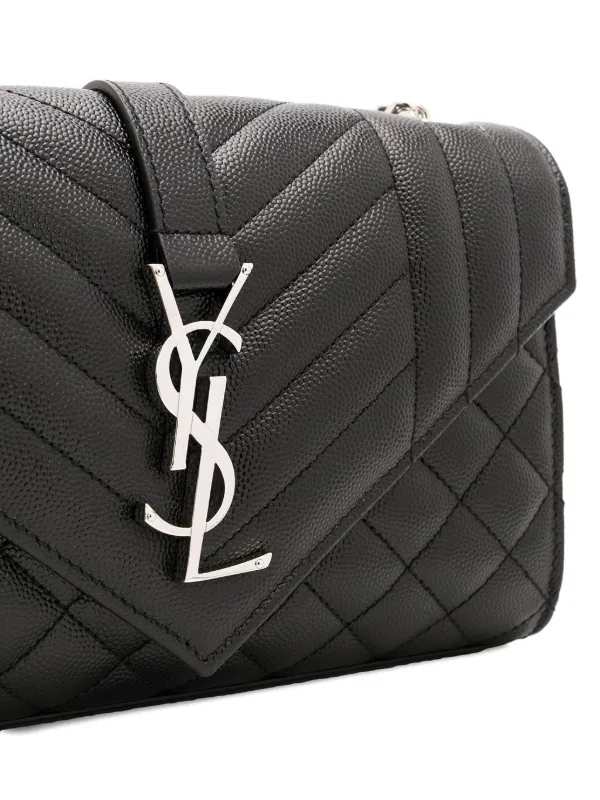 Saint Laurent Envelope Matelassé Shoulder Bag | Black | FARFETCH BE