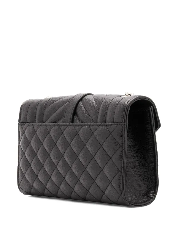 Saint Laurent Envelope Matelassé Shoulder Bag Black FARFETCH IN
