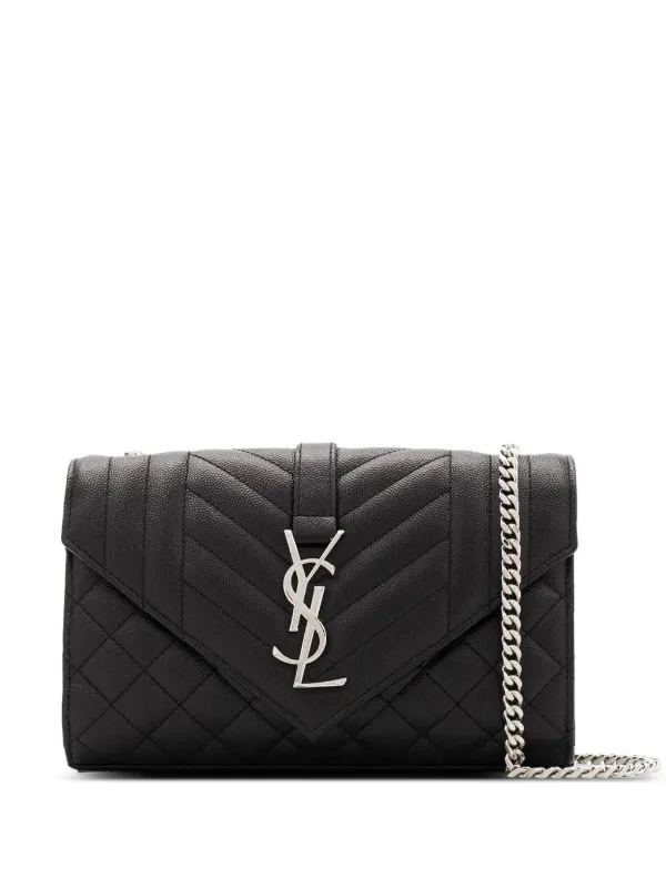 Saint Laurent Envelope Matelassé Shoulder Bag Black FARFETCH PH - Main Image