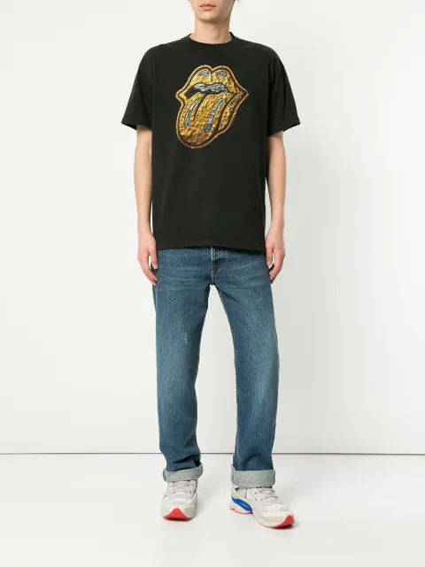 FAKE ALPHA VINTAGE FAKE ALPHA VINTAGE ROLLING STONES PRINT T-SHIRT - BLACK