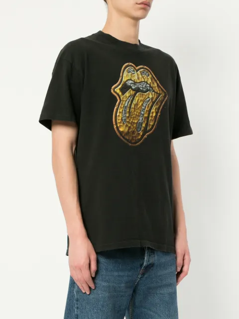 FAKE ALPHA VINTAGE FAKE ALPHA VINTAGE ROLLING STONES PRINT T-SHIRT - BLACK
