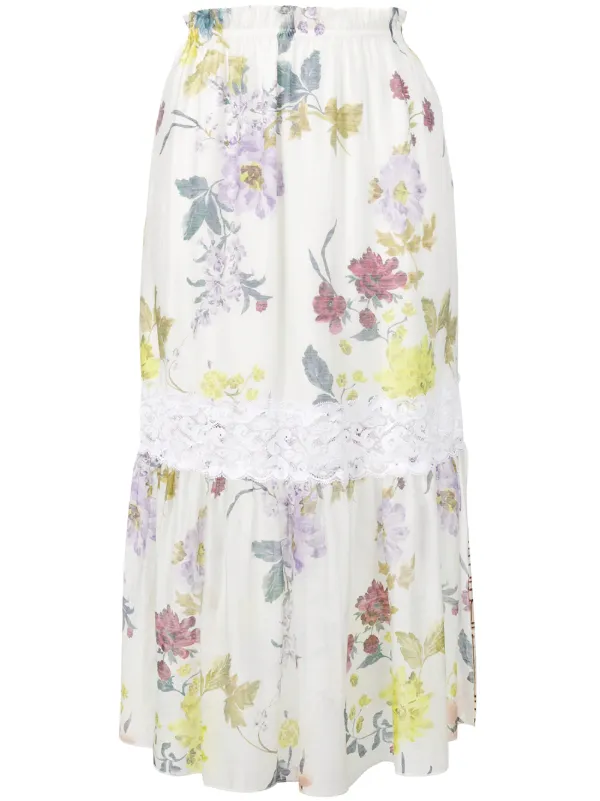 See By Chloe Floral Pattern Draped Skirt 225 Shop Aw18 Online