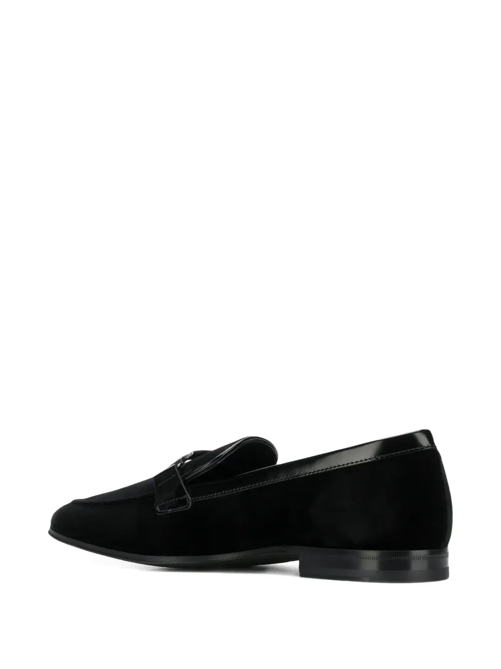 Tod's velvet-finish loafers Black