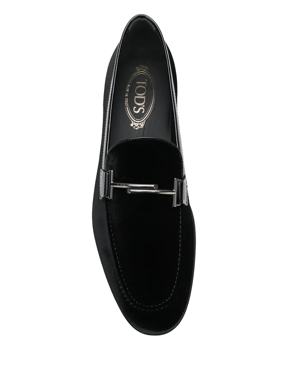 Tod's velvet-finish loafers Black